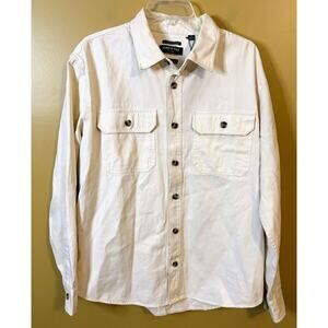 Kenneth Cole Men's Classic Fit Off White Workwear Shirt‎ Jacket Size Large NWT